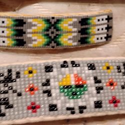 Native American Beaded Barrettes & Leather Barrets With Native Motifs