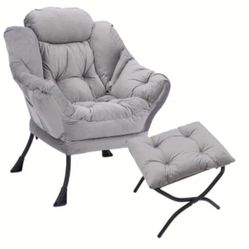 Cozy Lazy Chair with Foldable Ottoman
