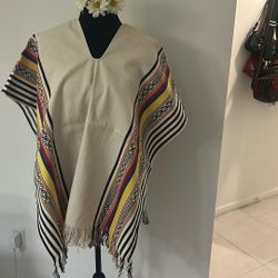 Poncho Colombiano Tricolor One Size Unisex 