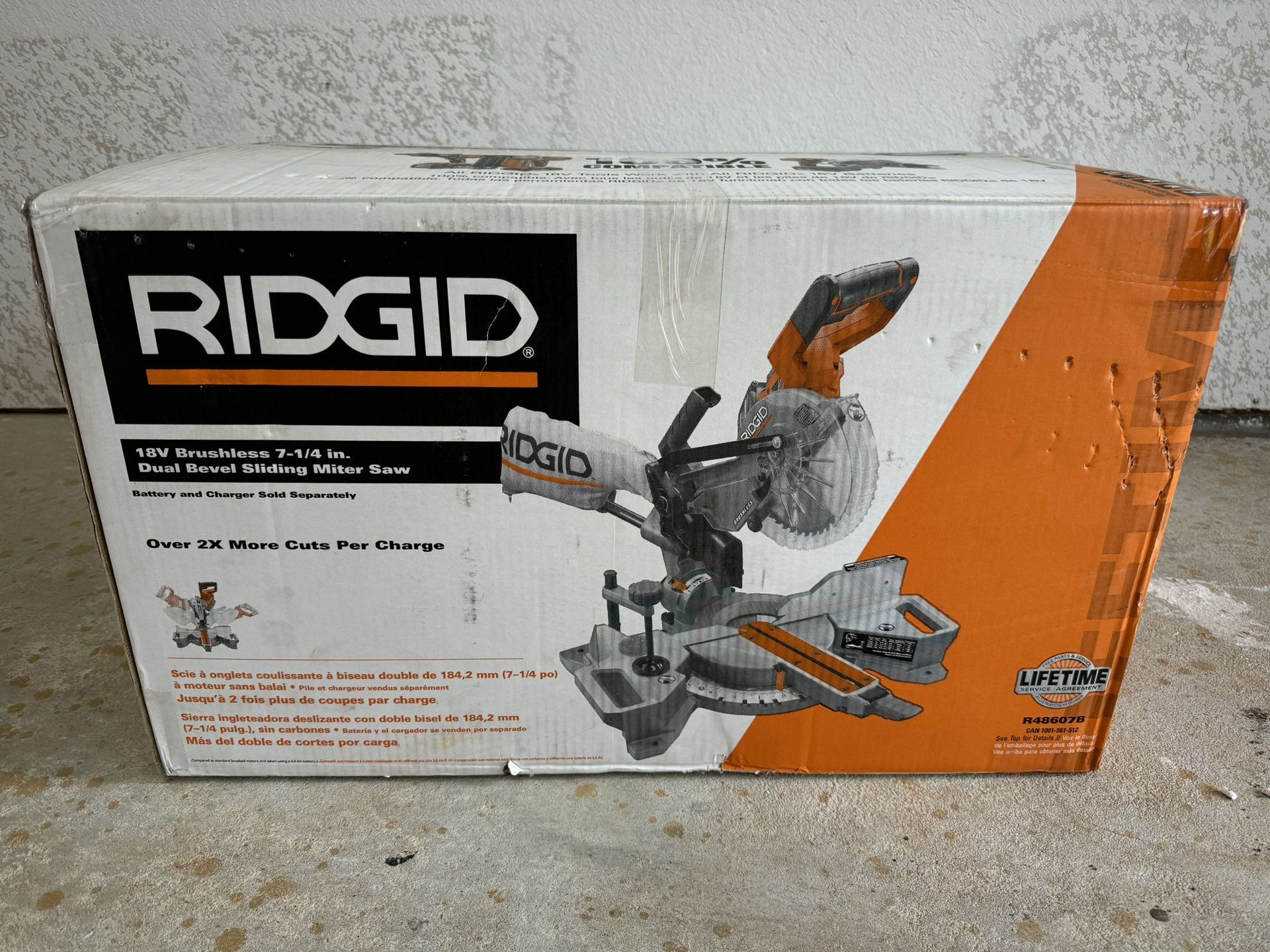 Ridgid 18V Brushless Cordless 7-1/4 In. Dual Bevel Sliding Miter Saw (TOOL ONLY)