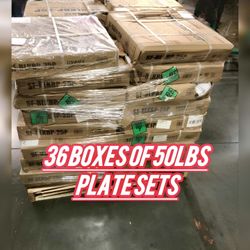 🏋️‍♂️New PALLET OF 36 BOXES❗️2" Olympic Bumper Plate Weight Plates, 25LB, Pair