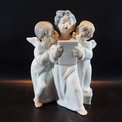 Lladro 4542 Retired Group of 3 Choir Angel Children Singing Figurine