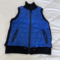 Black Rivet Womens Indigo Puffer Vest Fall Winter Knit Accents Sz Medium Pockets