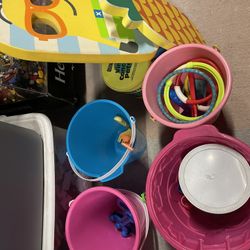 Beach toys Sand buckets Kick Boards  lot $40