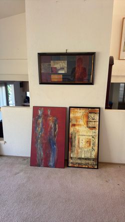 3-Piece Contemporary Abstract Wall Art Collection – $150 OBO