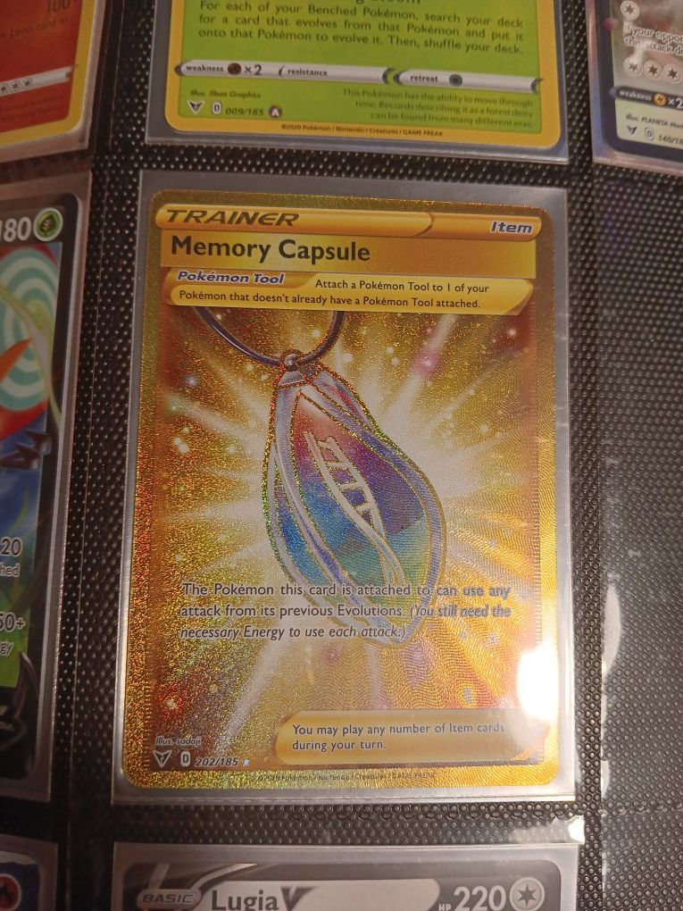 gold memory capsule pokemon tool card