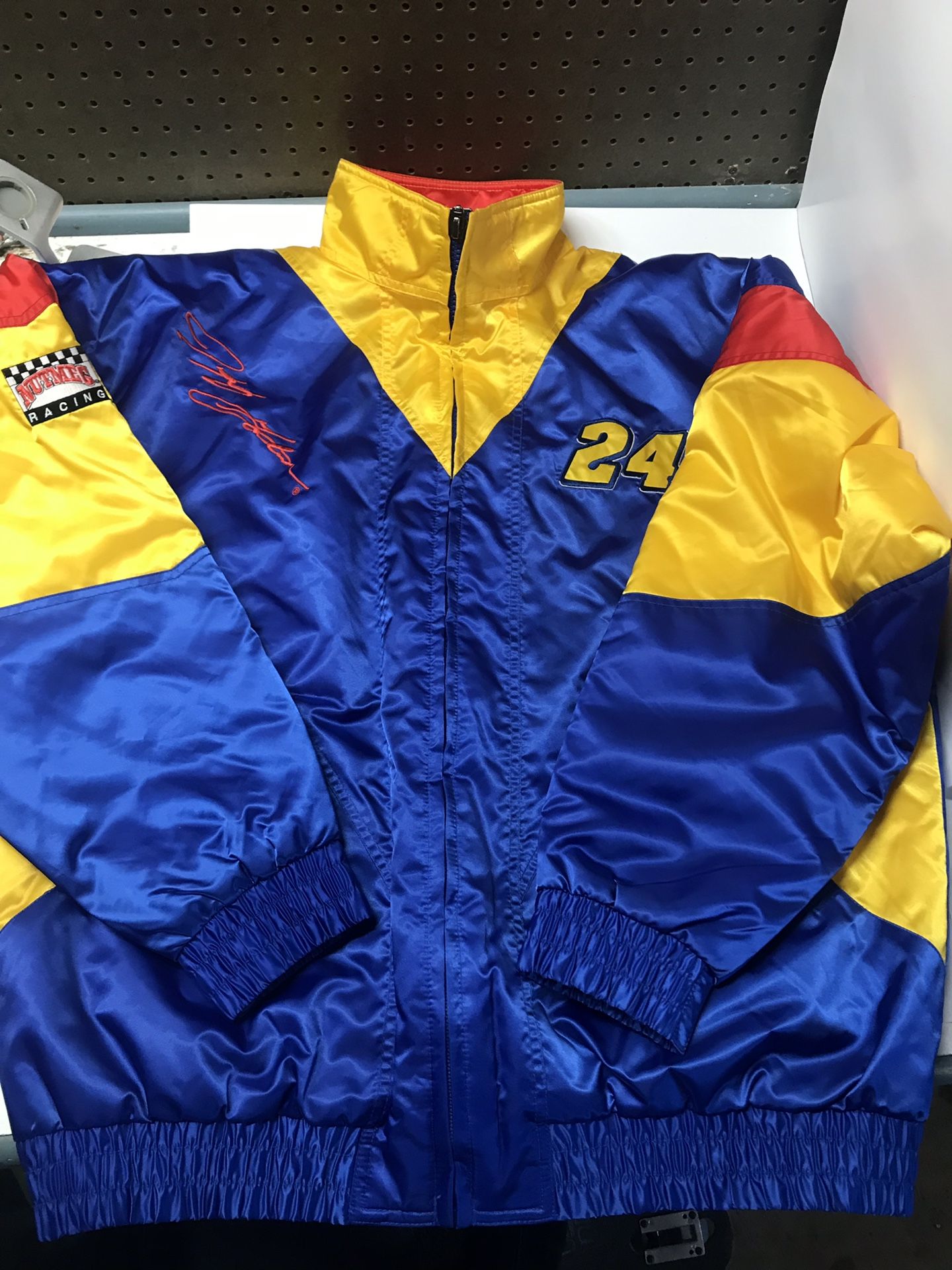 NUTMEG Vintage Men's Nascar Jeff Gordon #24 Nylon Racing Jacket Size Extra Large