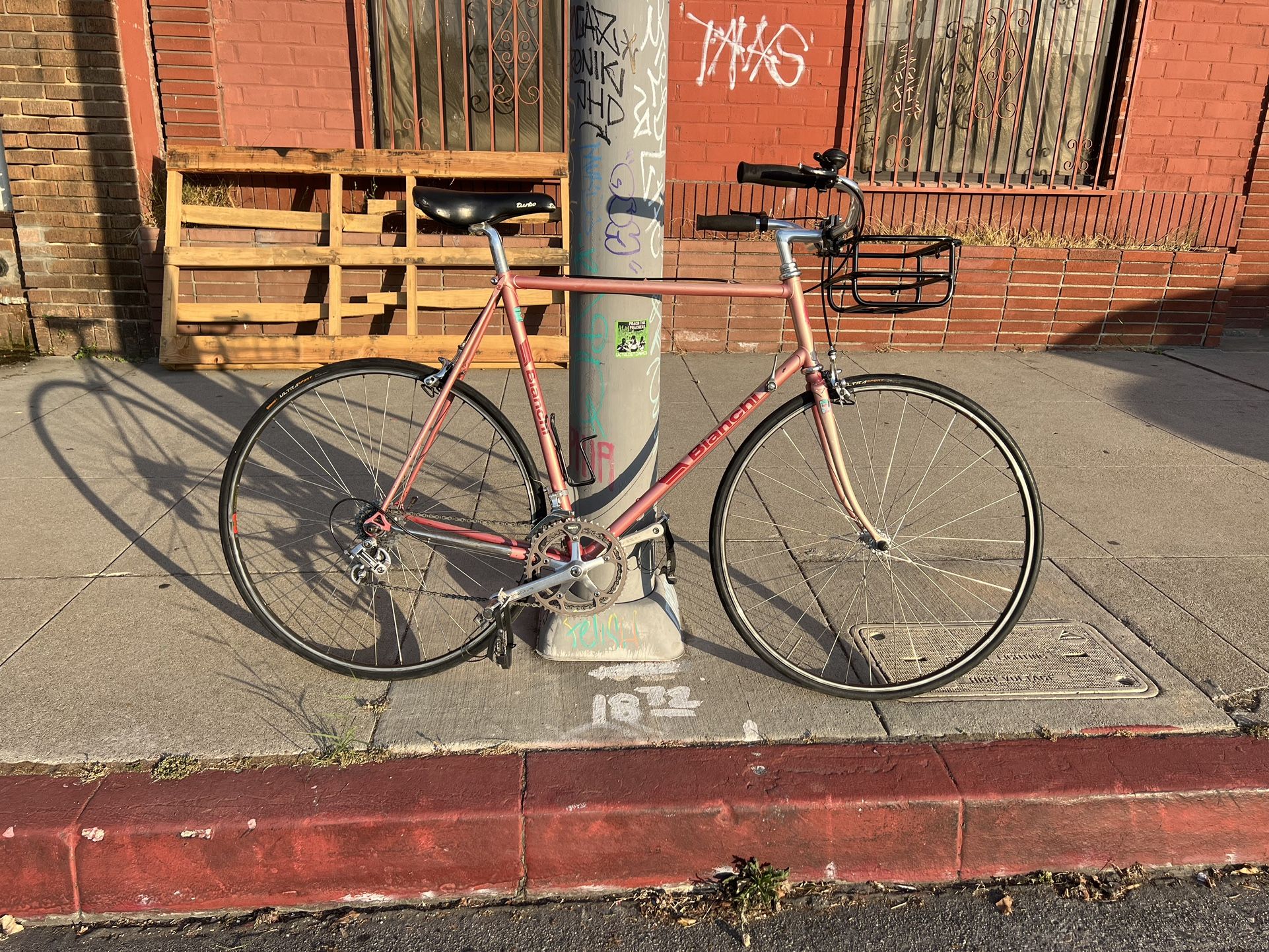 Rare Vintage 1985 BIANCHI TROFEO Electric Rose color Road Bike 58cm