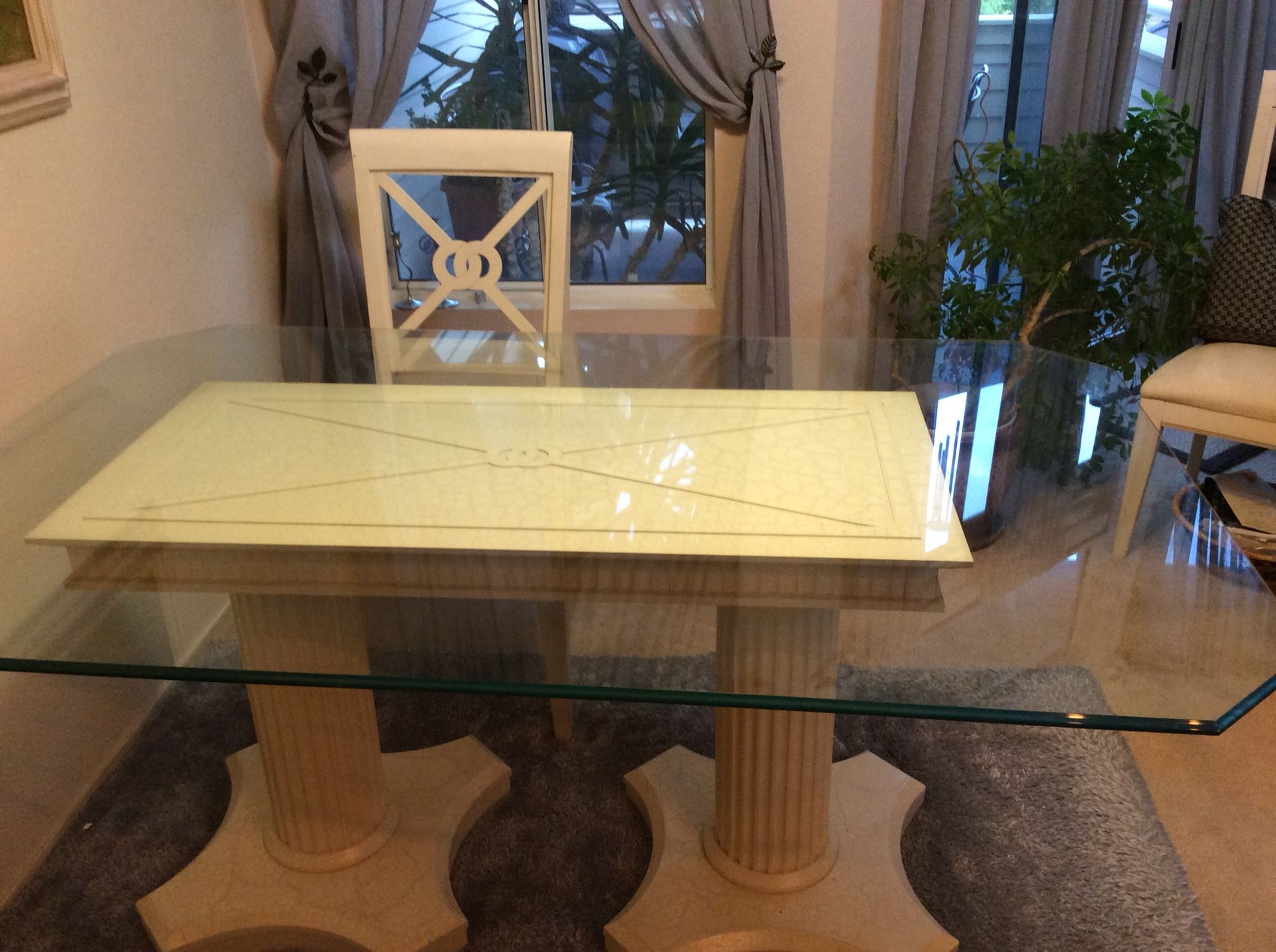 Six Piece Glass Top Dinette Set