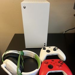 Xbox Series X 1TB (White) + White/Red Controller & Turtle Beach Headset Bundle 