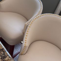 A Pair Of Leather Counter/ Bar Stools For Less 