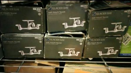 2 HANDLE WALL MOUNT KITCHEN FAUCETS WITH SOAP DISH IN CHROME -