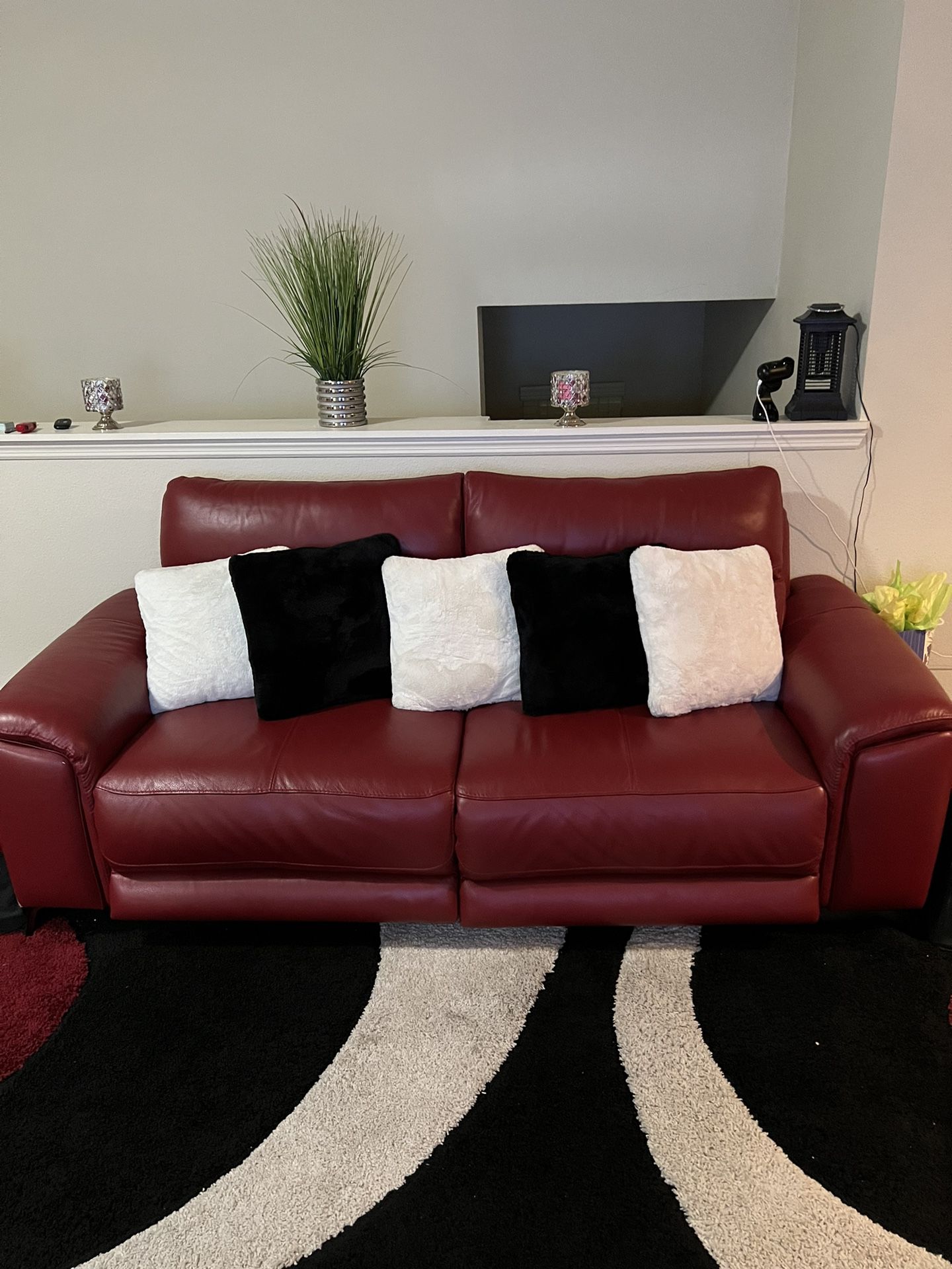 Dual Recliner Sofa & Loveseat With USB Connections