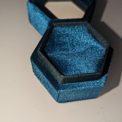 Blue Velvet Ring Box