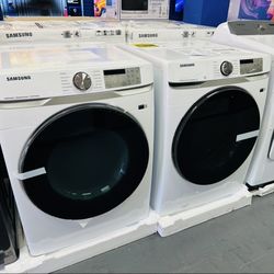 Samsung 4.5Cu Front Load Washer+7.2cu Gas Dryer Stackable 
