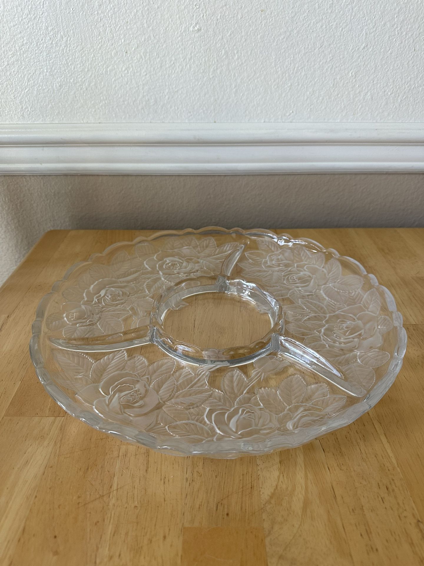 Vintage Glass Divided Serving Tray