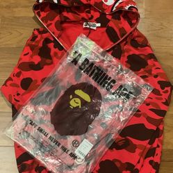 Red Bape Shark Hoodie 