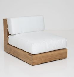 white oak and white textured outdoor fabric Set
