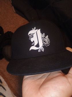 Black Snapback Hat with J in  Old English Letter