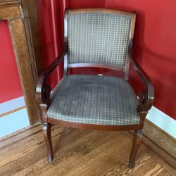 50%  OFF. Antique Scrolled Arm English Regency Chair