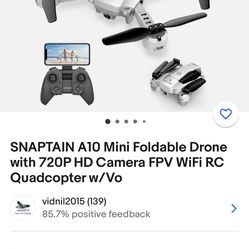 New SNAPTAIN A10 Mini Foldable Drone with 720P HD Camera FPV WiFi RC