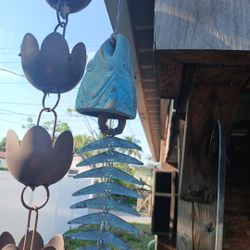 B rass Bone Fish Hanging Windchime 