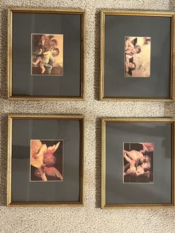 Framed And Matted Raphael Cherub Angels
