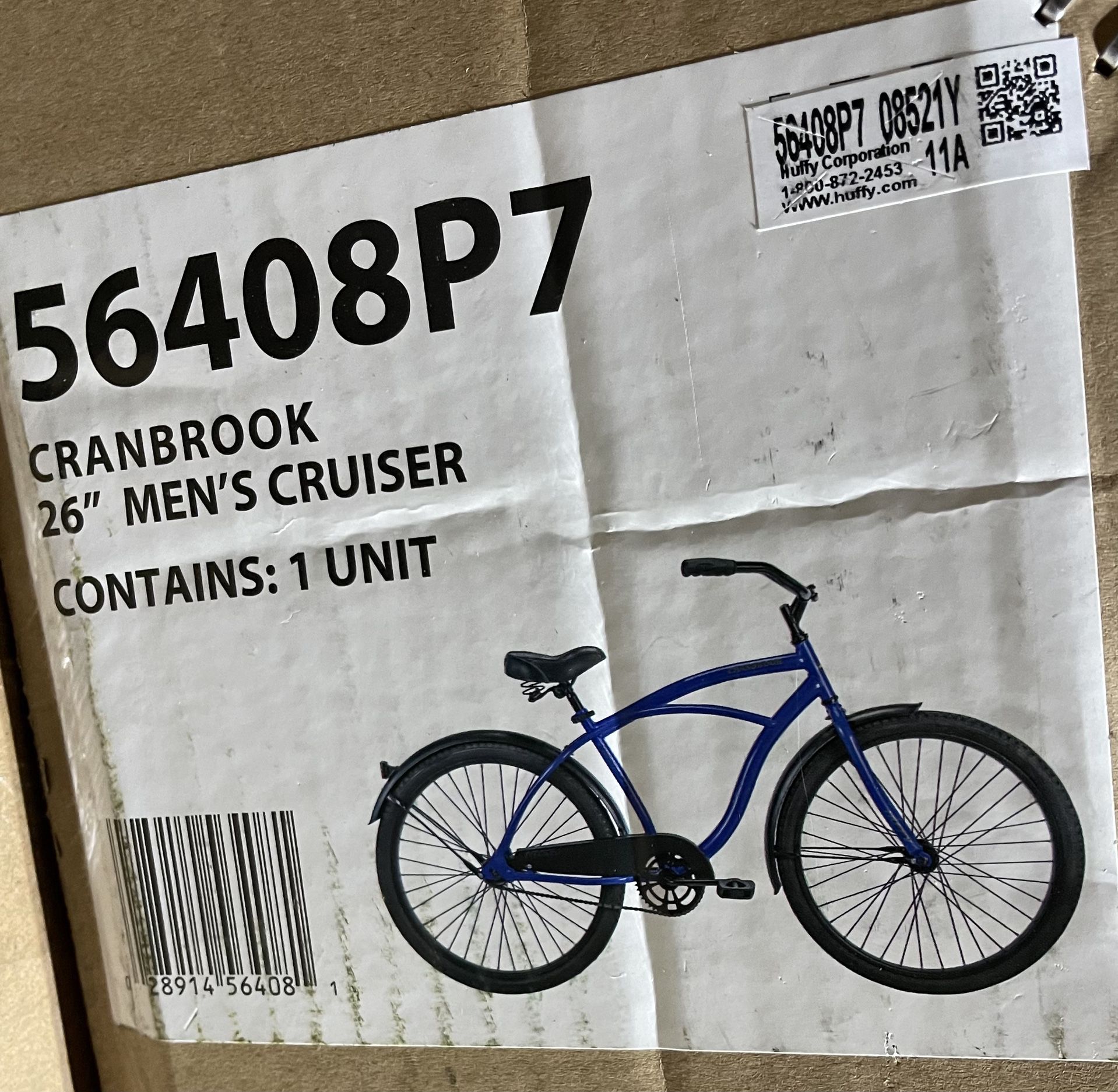 Huffy 26" Cranbrook Men's Cruiser Bike with Perfect Fit Frame,Blue