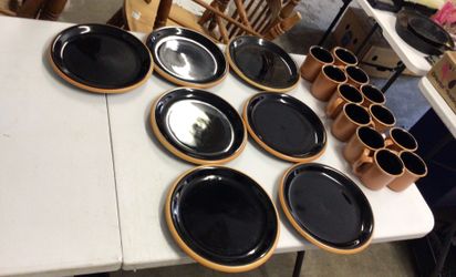 Crown, corning dish, and coffee cup set