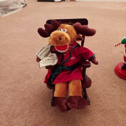 GRANDMA  REINDEER  ON ROCKING CHAIR $25.00 PLSYS GRANDMA  GOT RUN OVER BY REINDEER $25.00