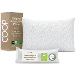 Coop Home Goods Original Adjustable Pillow, King Size Bed Pillows for Sleeping, Cross Cut Memory Foam Pillows - Medium Firm Back, Stomach and Side Sle