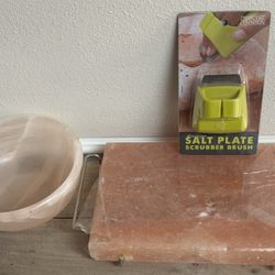 Himalayan Salt Kitchen Lot Bowl and NEW Block with NEW Cleaning Brush $35 for All xox