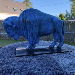 The Old Blue Buffalo Statue
