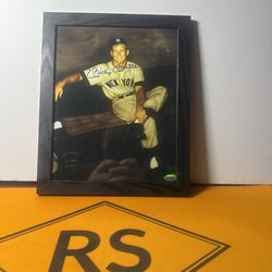 Mickey Mantle Yankees HOF 1974 8x10 Framed Photo Autographed COA