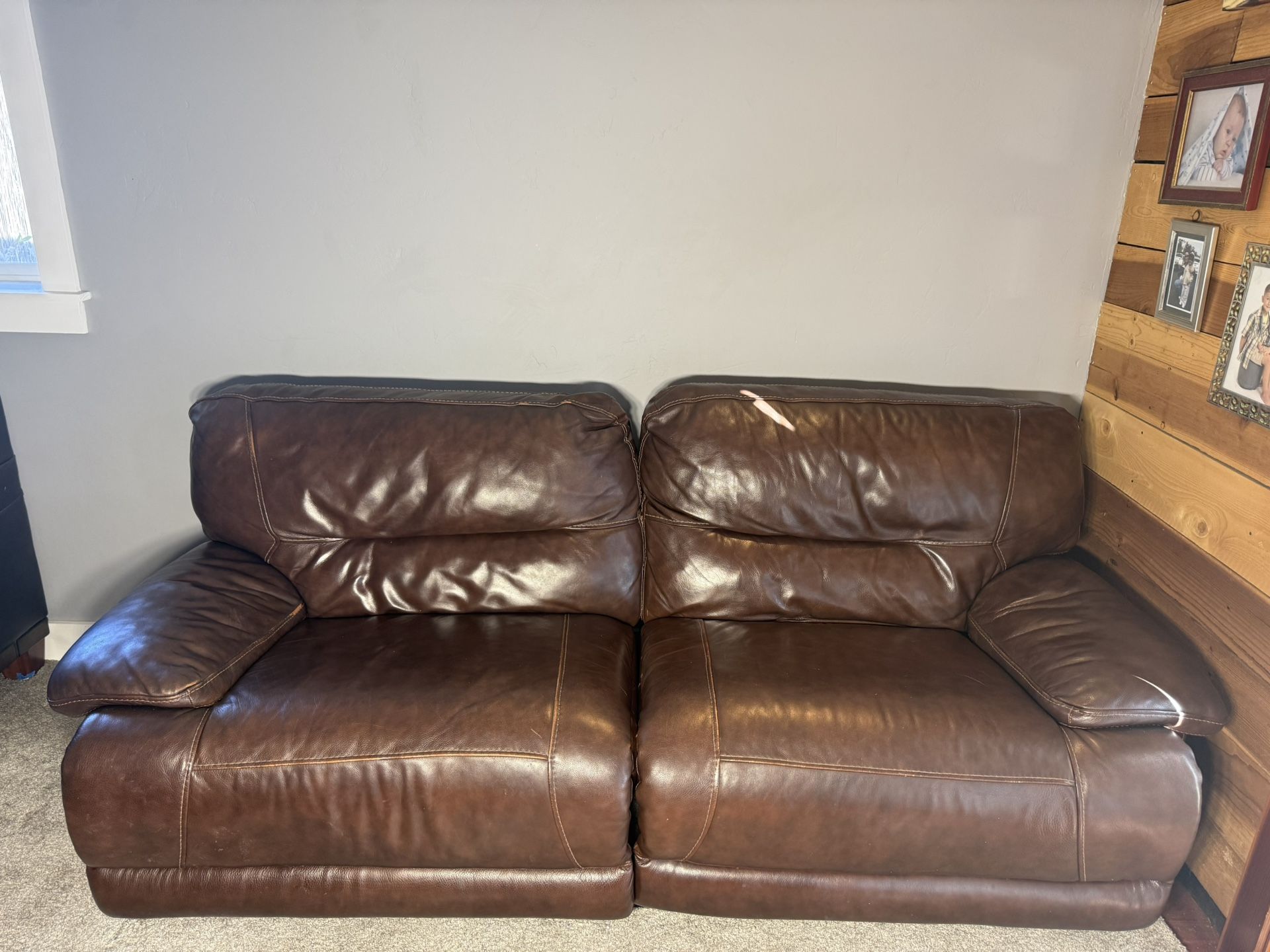 Leather Reclining sofa