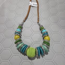 VINTAGE 80'S GREEN MIXED MEDIA BEAD