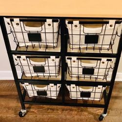 6-Drawer Wire Rolling Cart.