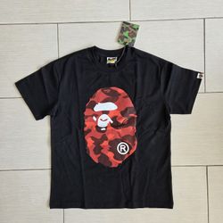 BAPE Color Camo Big Ape Head Tee 'Black/Red