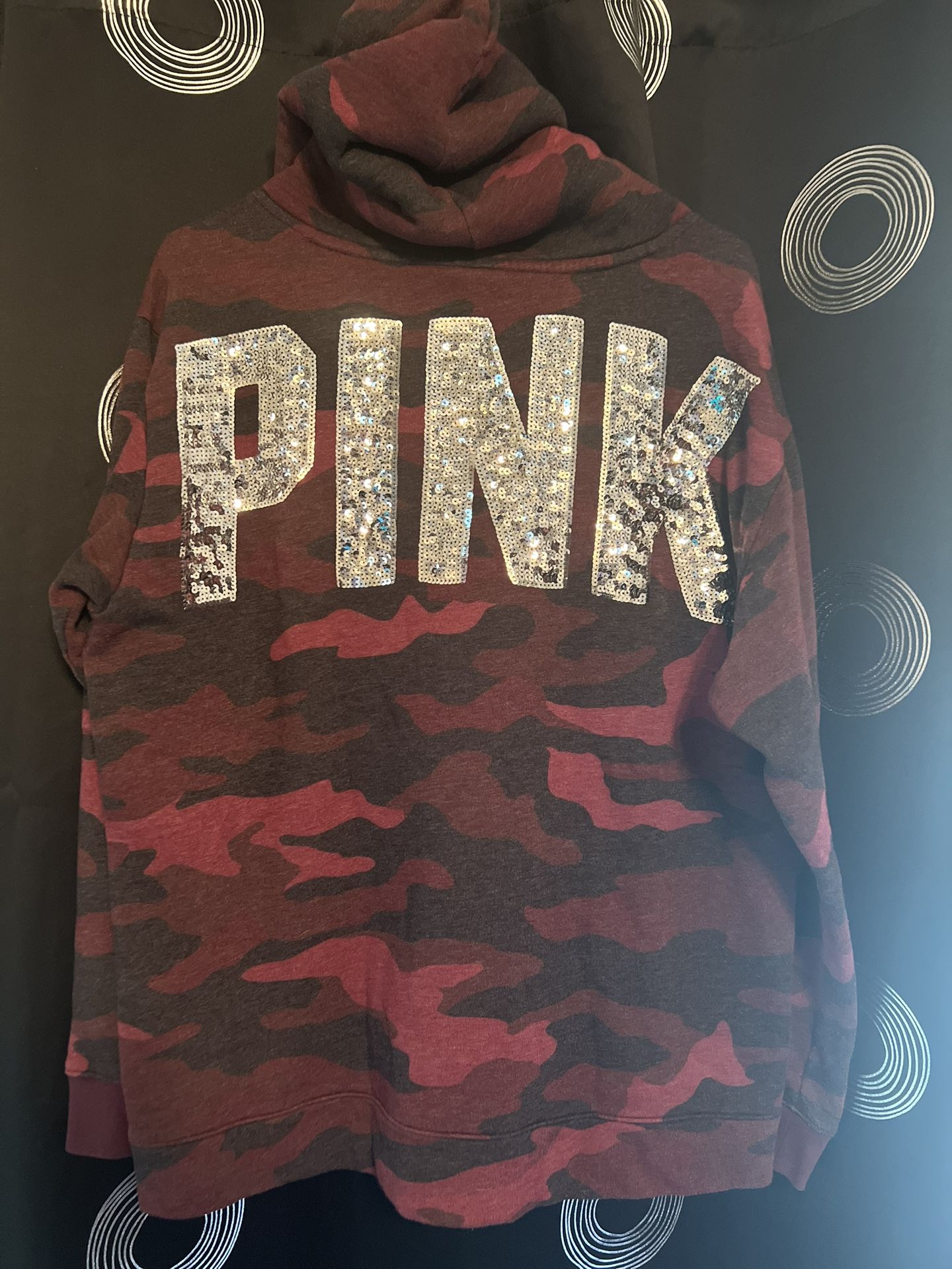 Women Hoodie VS Pink Sequin Bling Pullover Hoodie