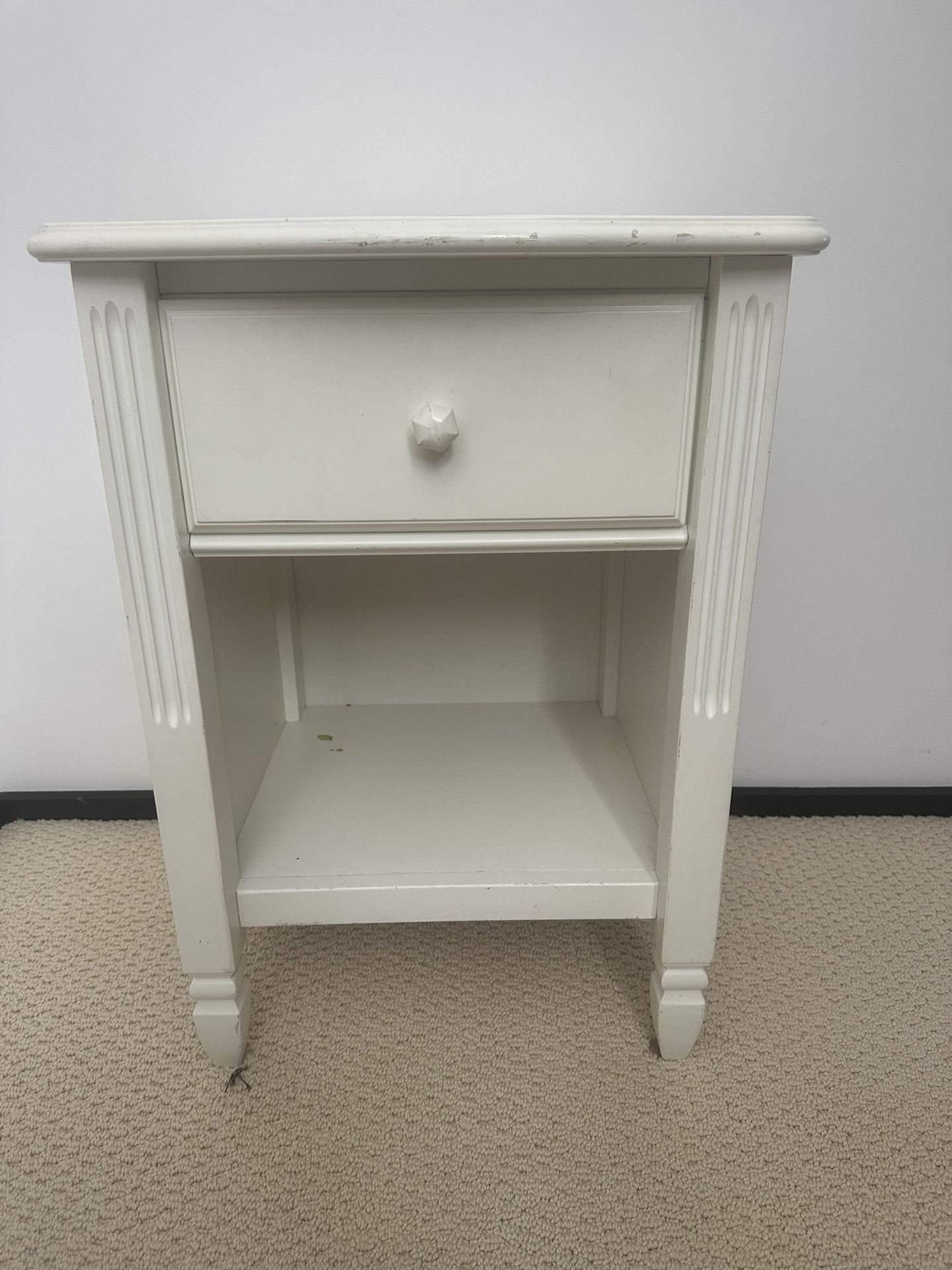 Pottery Barn Kids White Wood Nightstand