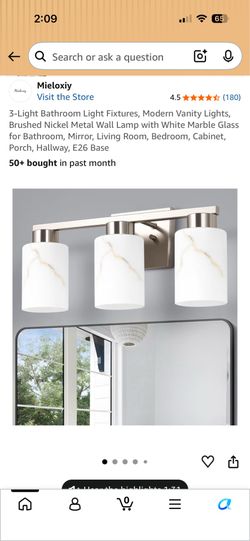 3-Light Bathroom Light Fixtures, Modern Vanity Light