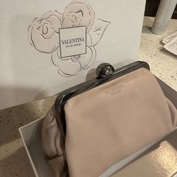 Valentina Parfums leather Cosmetic Makeup Bag Or Small Clutch