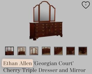 Cherry Wood Dresser w/ Tri-Fold Mirror – Elegant, Like New