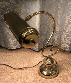 Vintage Bankers Style Brass Table Lamp