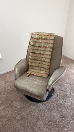 Tan Leather Swivel Accent Chair
