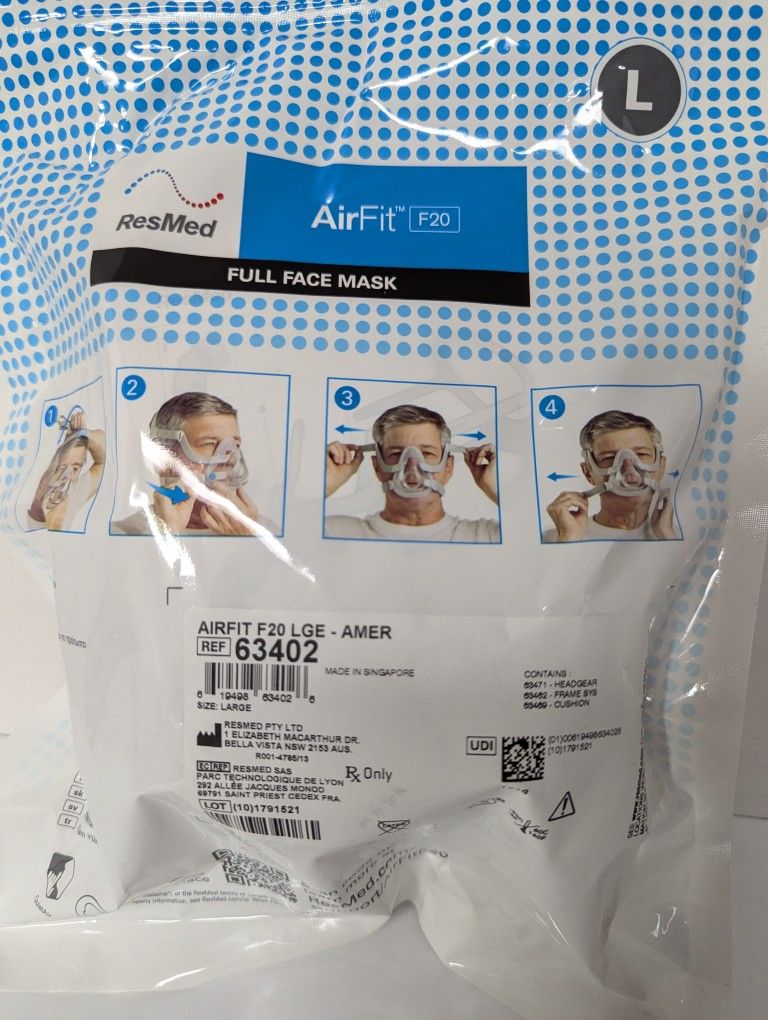 Resmed 63402 Large Full Face Mask Airfit for Cpap