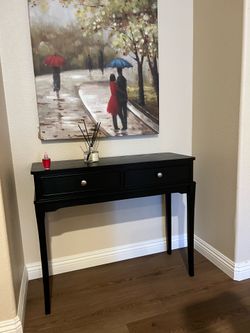 2 Black Console Tables