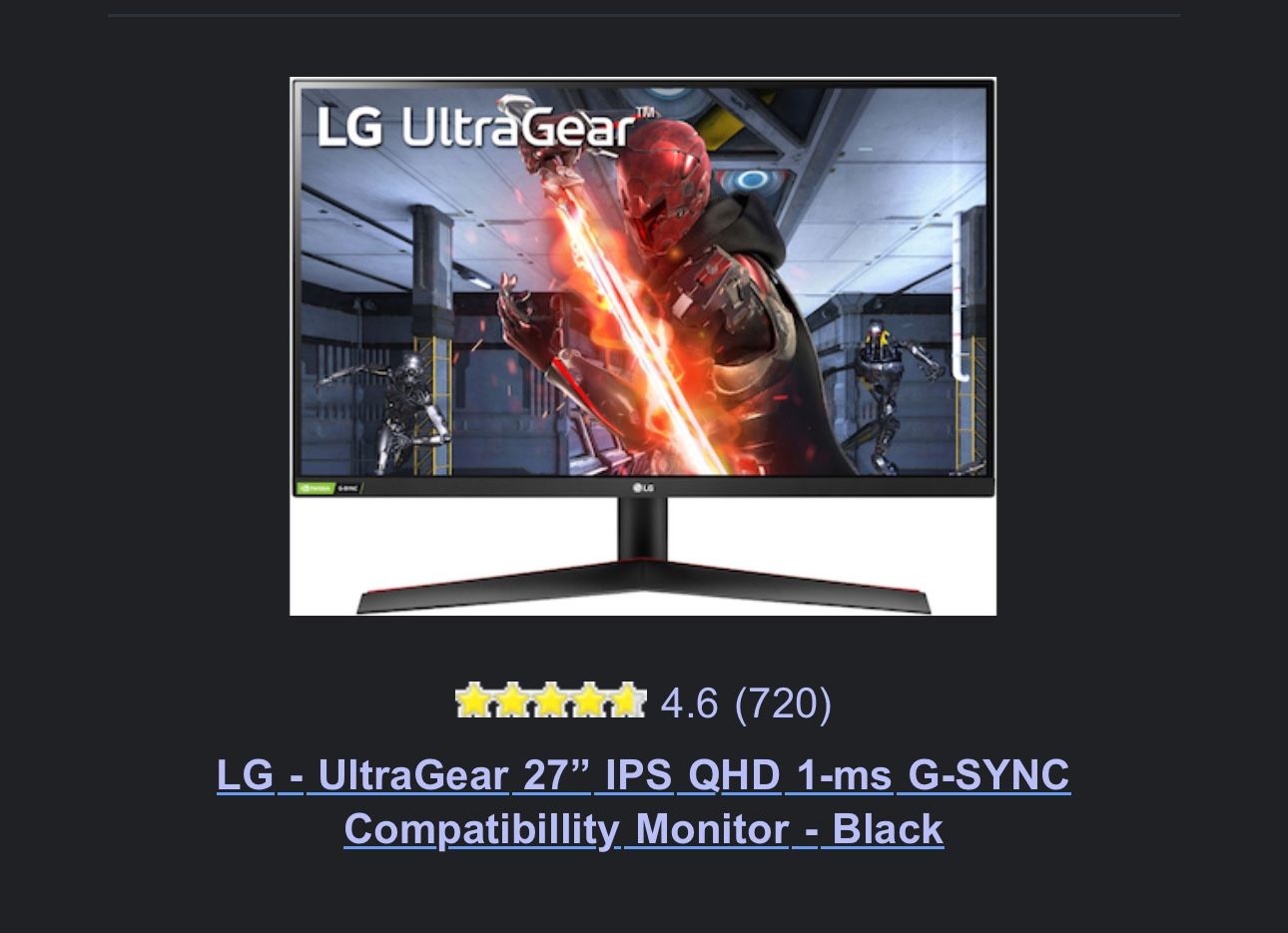 LG Gaming/Computer Monitor 27inch