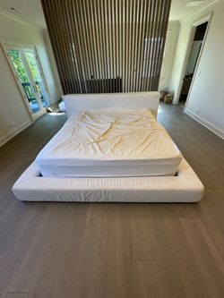 Restoration Hardware King sized Cloud Slipcovered Panel Bed