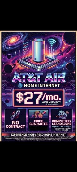 HOME INTERNET $27/Month/NO contract